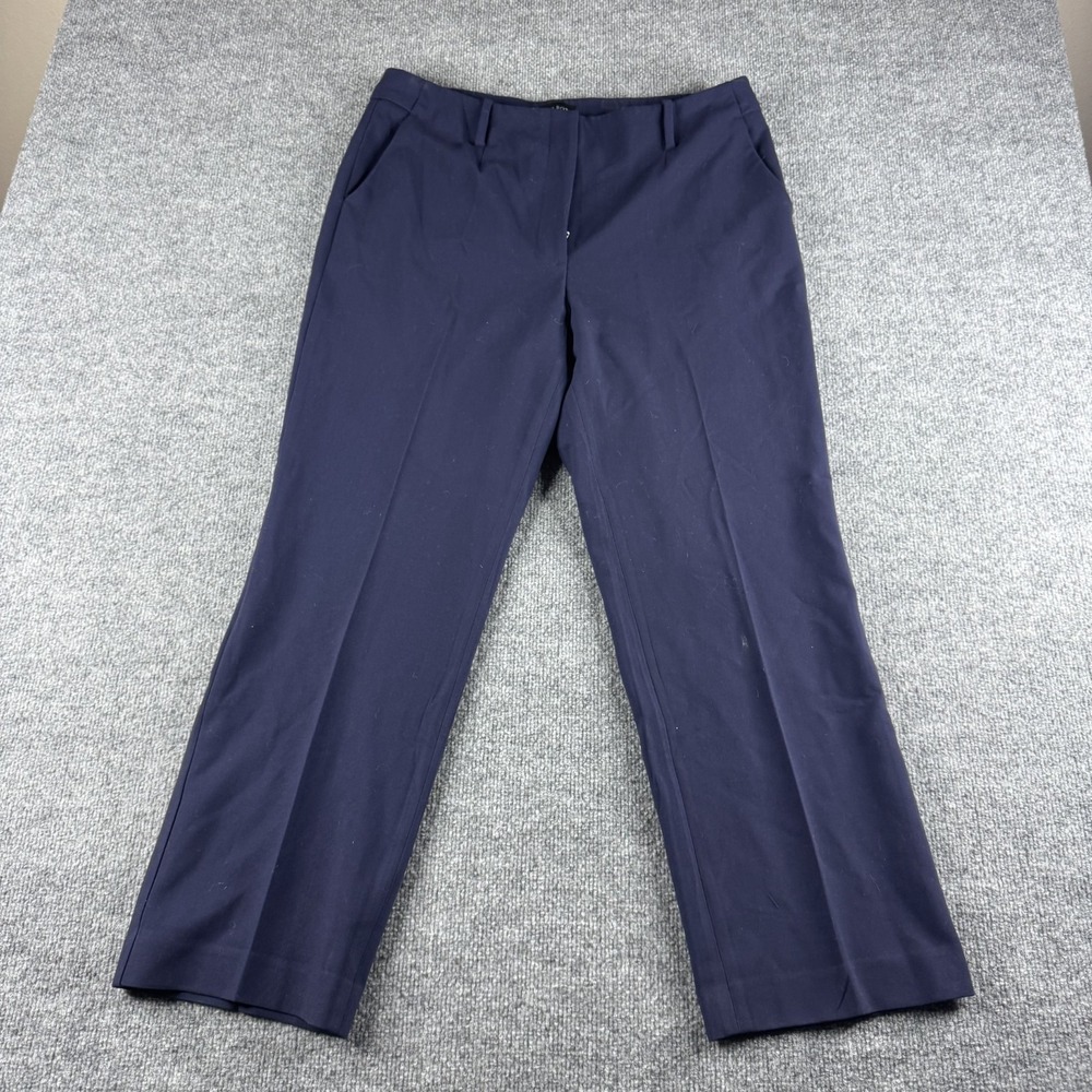 Talbots Pants Women 12P Navy Blue Southampton Straight Leg Stretch Office Career
